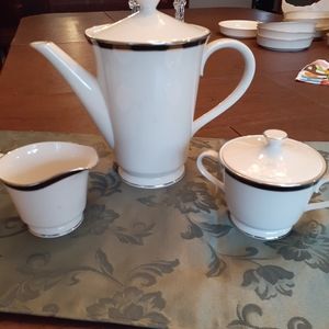 Lenox coffee server and cream and covered sugar  b